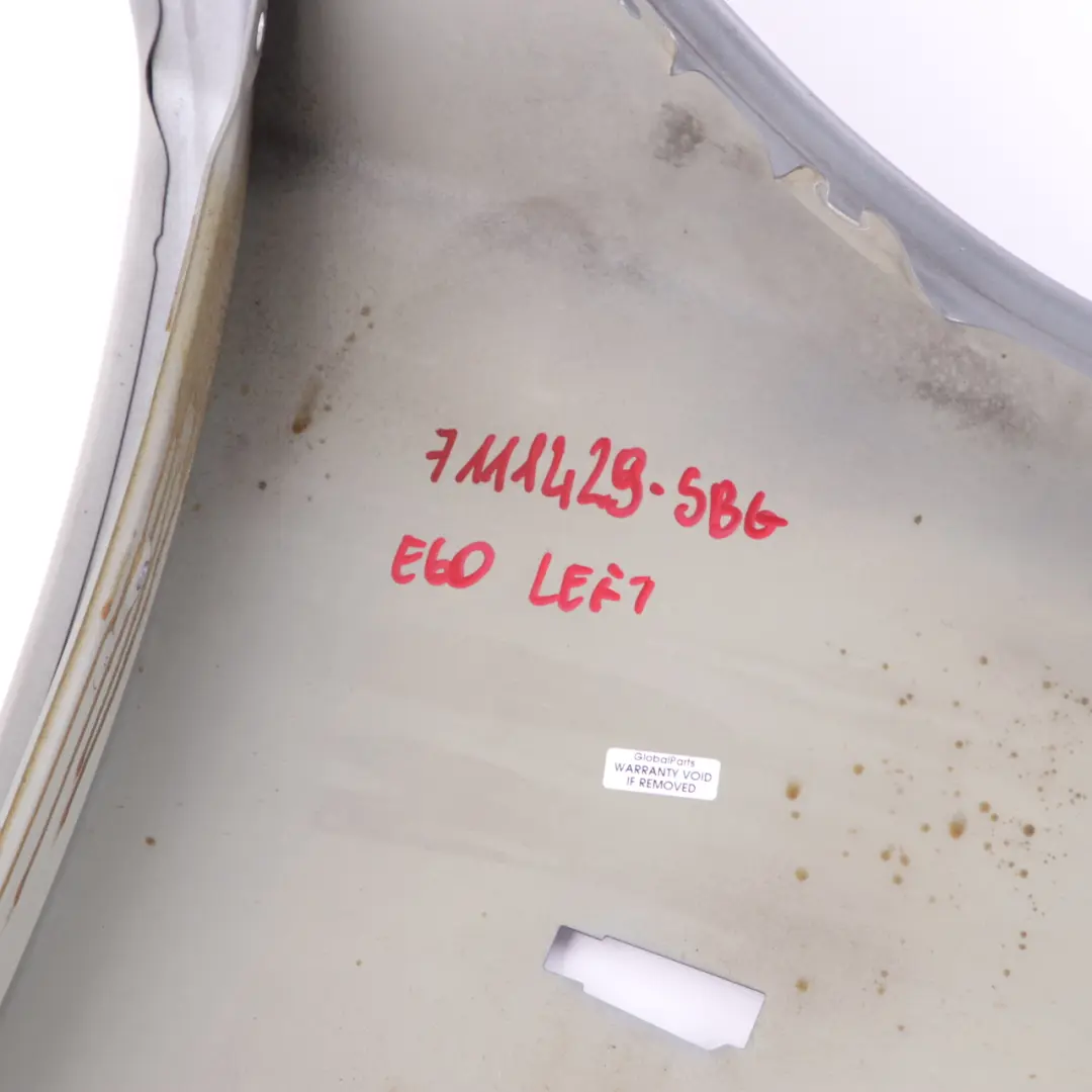 Front Left N/S Wing Fender Side Panel Silbergrau Grey - A08 to BMW E60 E61 with Part number 7111429 BMW E60 E61 Front Left N/S Wing Fender Side Panel Silbergrau Grey - A08 - SKU 7111429-SBG - Part number 7111429