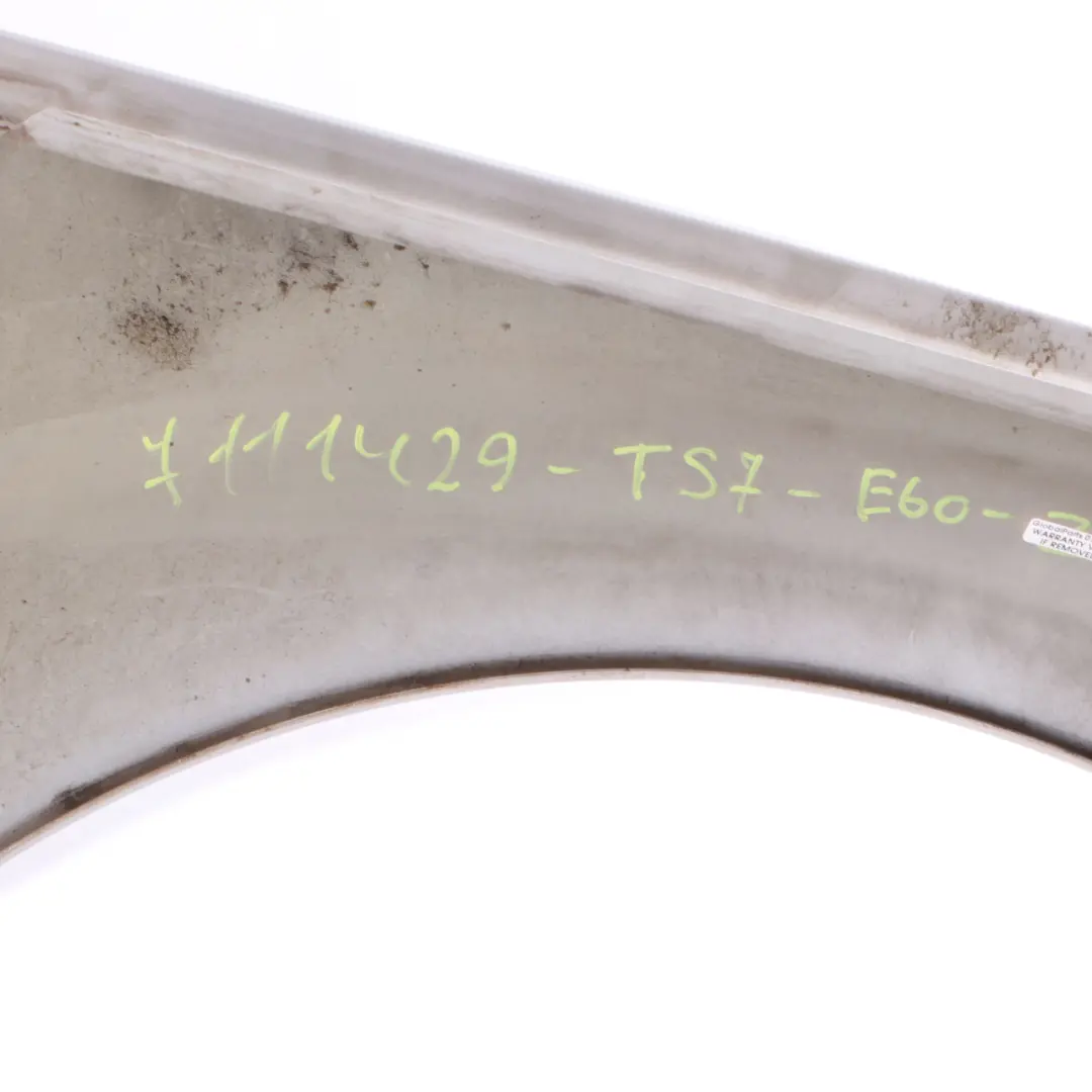 Wing Panel Front Left N/S Side Fender Titan Silver Metallic - 354 to BMW E60 E61 with Part number 7111429 BMW E60 E61 Wing Panel Front Left N/S Side Fender Titan Silver Metallic - 354 - SKU 7111429-TS7 - Part number 7111429