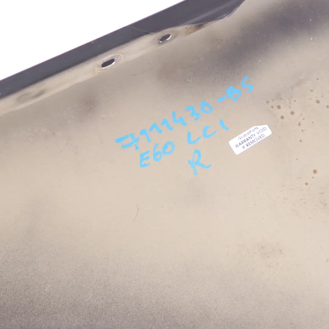 Wing Panel BMW E60 E61 Front Right O/S Side Fender Black Sapphire Metallic 475 to with Part number 7111430 Wing Panel BMW E60 E61 Front Right O/S Side Fender Black Sapphire Metallic 475 - SKU 7111430-BS3 - Part number 7111430
