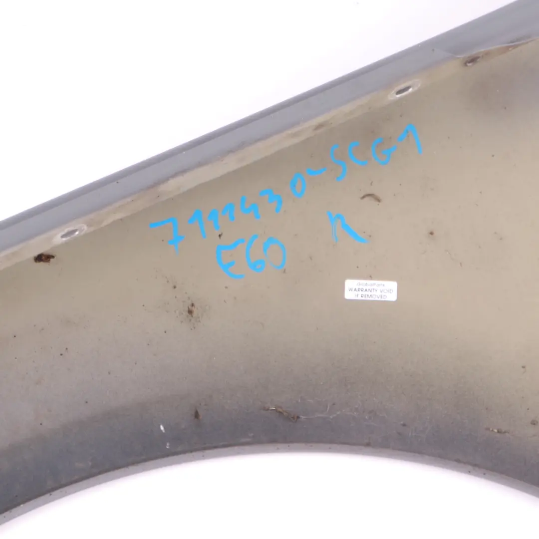 BMW E60 E61 Wing Panel Front Right Fender Side Panel O/S Spacegrau Grey - A52 - SKU 7111430-SCG1 - Part number 7111430