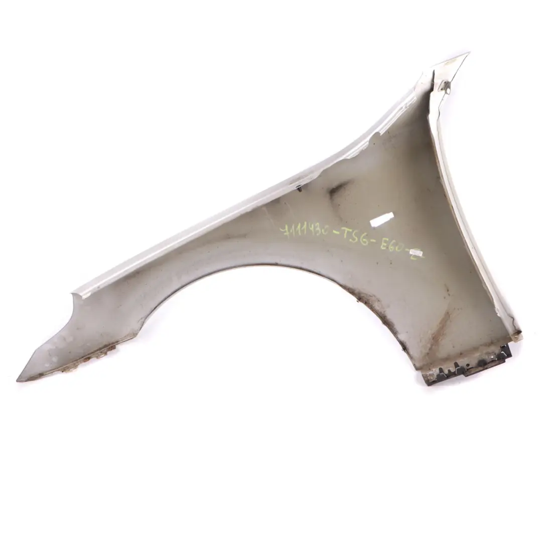 BMW E60 E61 Side Panel Front Right Wing Fender O/S Titan Silver Metallic - 354 - SKU 7111430-TS6 - Part number 7111430