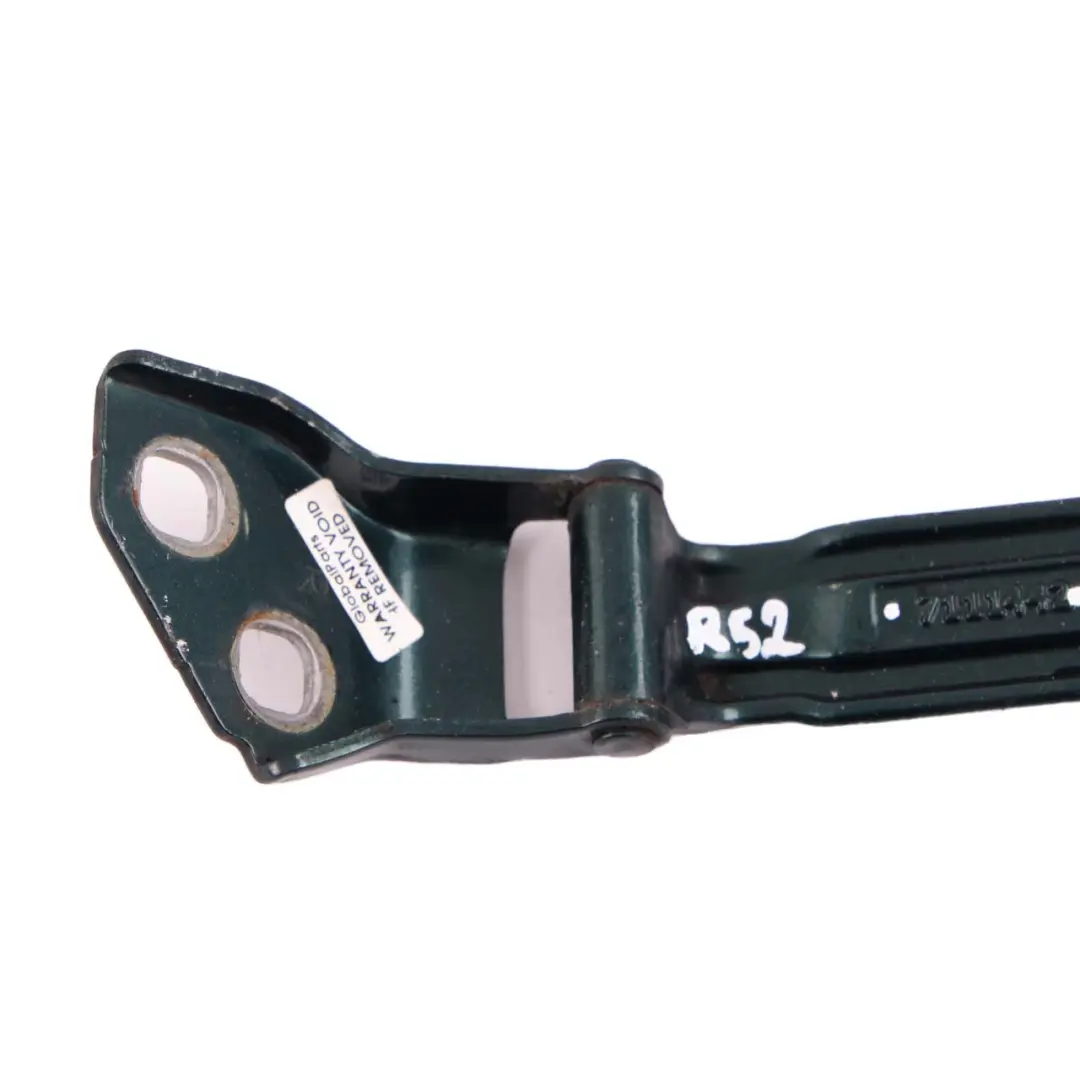 Hailgate Couvercle coffre Hayon Charnière droite Green A67 pour Mini R52 Cabrio à propos du numéro de pièce 7144002 Mini R52 Cabrio Hailgate Couvercle coffre Hayon Charnière droite Green A67 - SKU 7111442-BRG - Numéro de pièce 7144002