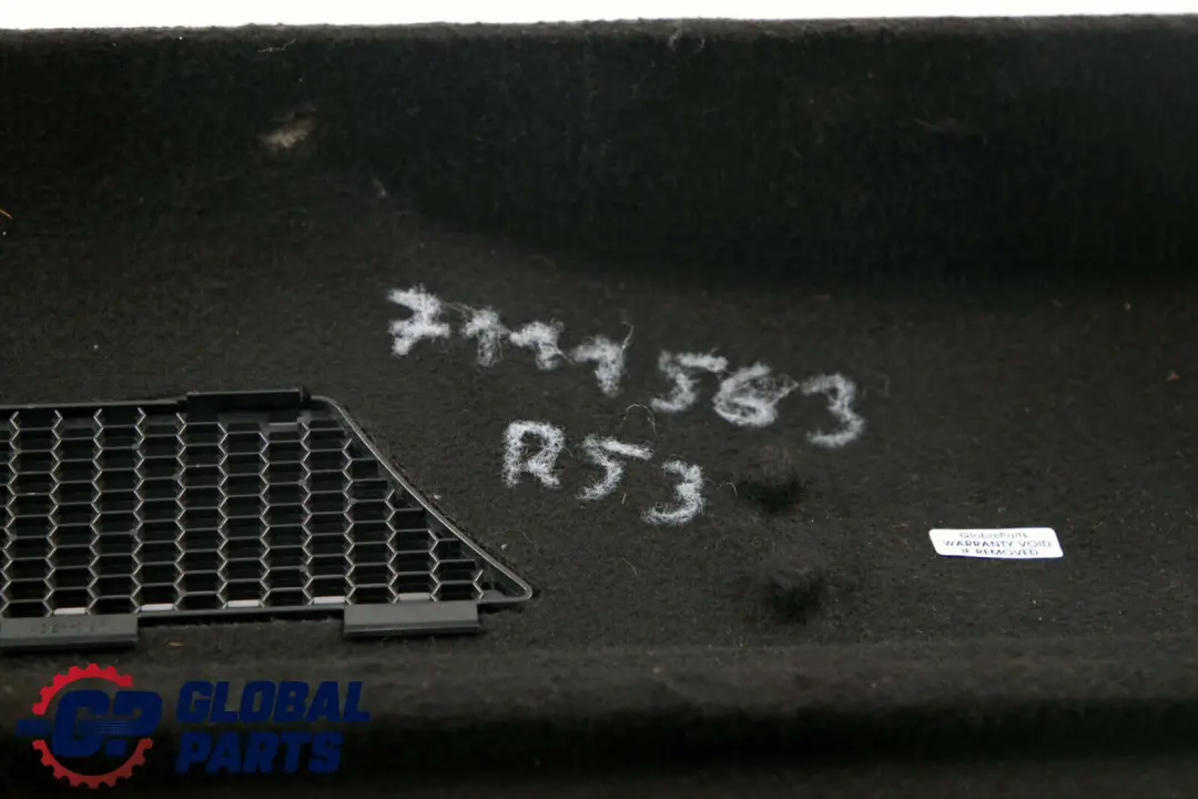 Parcel Window Shelf Trim to Mini Cooper S R53 Rear with Part number 7111563 Mini Cooper S R53 Rear Parcel Window Shelf Trim - SKU 7111563 - Part number 7111563