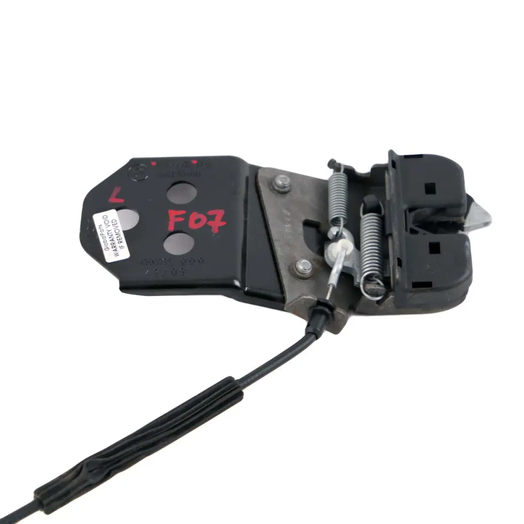 Asiento Trasero Marco Mecanismo Izquierdo Cerradura Pestillo Manija para BMW F07 GT con número de pieza 7112863 BMW F07 GT Asiento Trasero Marco Mecanismo Izquierdo Cerradura Pestillo Manija - SKU 7112863 - Número de pieza 7112863