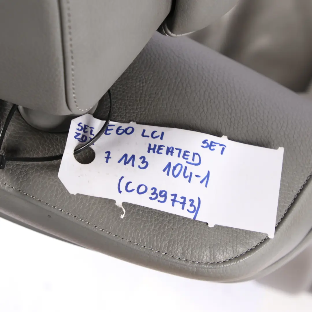 BMW E60 LCI Saloon Heated Grey Leather Dakota Interior Seats Front Rear Seat - SKU 7113104-1 - Part number 7113104