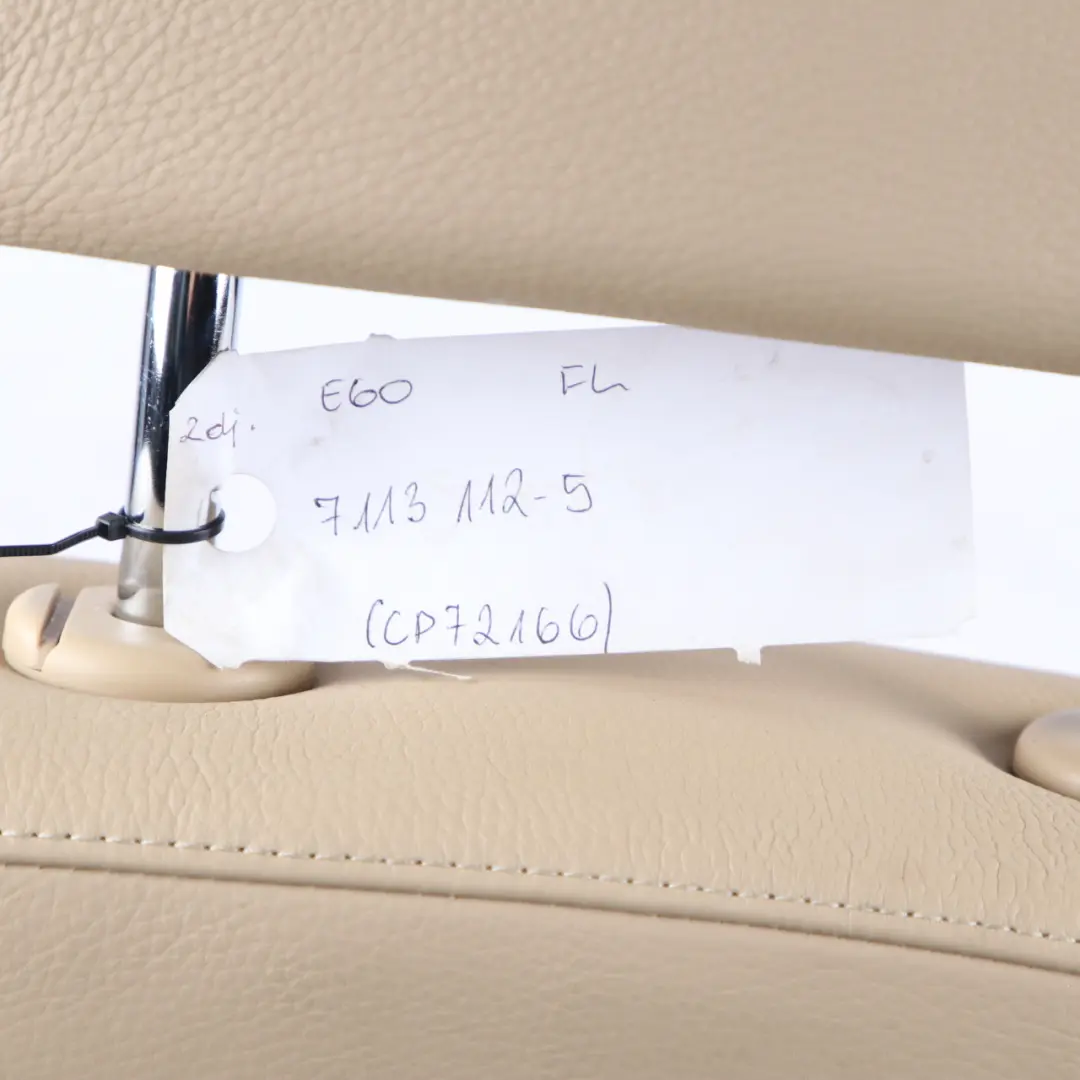 Asiento Delantero Izquierdo Cuero Beige Dakota para BMW E60 E61 con número de pieza 7113112 BMW E60 E61 Asiento Delantero Izquierdo Cuero Beige Dakota - SKU 7113112-5 - Número de pieza 7113112