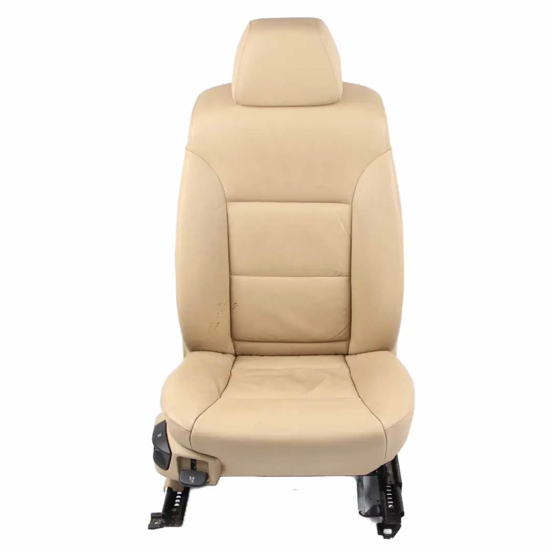 Beige Leather Front Right O/S Seat to BMW 5 Series E60 E61 with Part number 7113112 BMW 5 Series E60 E61 Beige Leather Front Right O/S Seat - SKU 7113112-6 - Part number 7113112