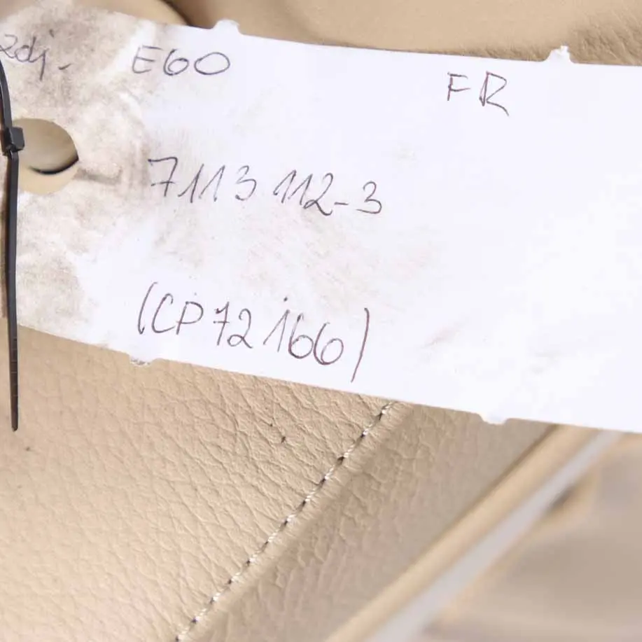 BMW 5 Series E60 E61 Beige Leather Front Right O/S Seat - SKU 7113112-6 - Part number 7113112
