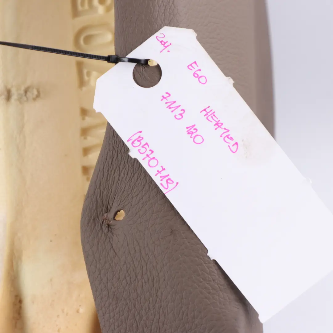 Backrest Front Left Right N/O/S Heated Cover Leather Truffle Brown to BMW E60 Seat with Part number 7113120 BMW E60 Seat Backrest Front Left Right N/O/S Heated Cover Leather Truffle Brown - SKU 7113120-3 - Part number 7113120