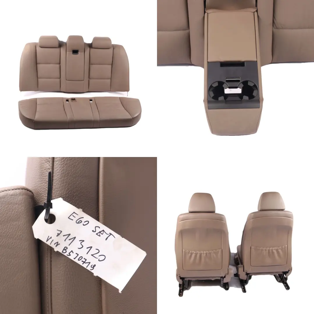 Leather Seats Heated Truffle Brown Interior Front Rear Seat Door Cards to BMW E60 with Part number 7113120 BMW E60 Leather Seats Heated Truffle Brown Interior Front Rear Seat Door Cards - SKU 7113120 - Part number 7113120