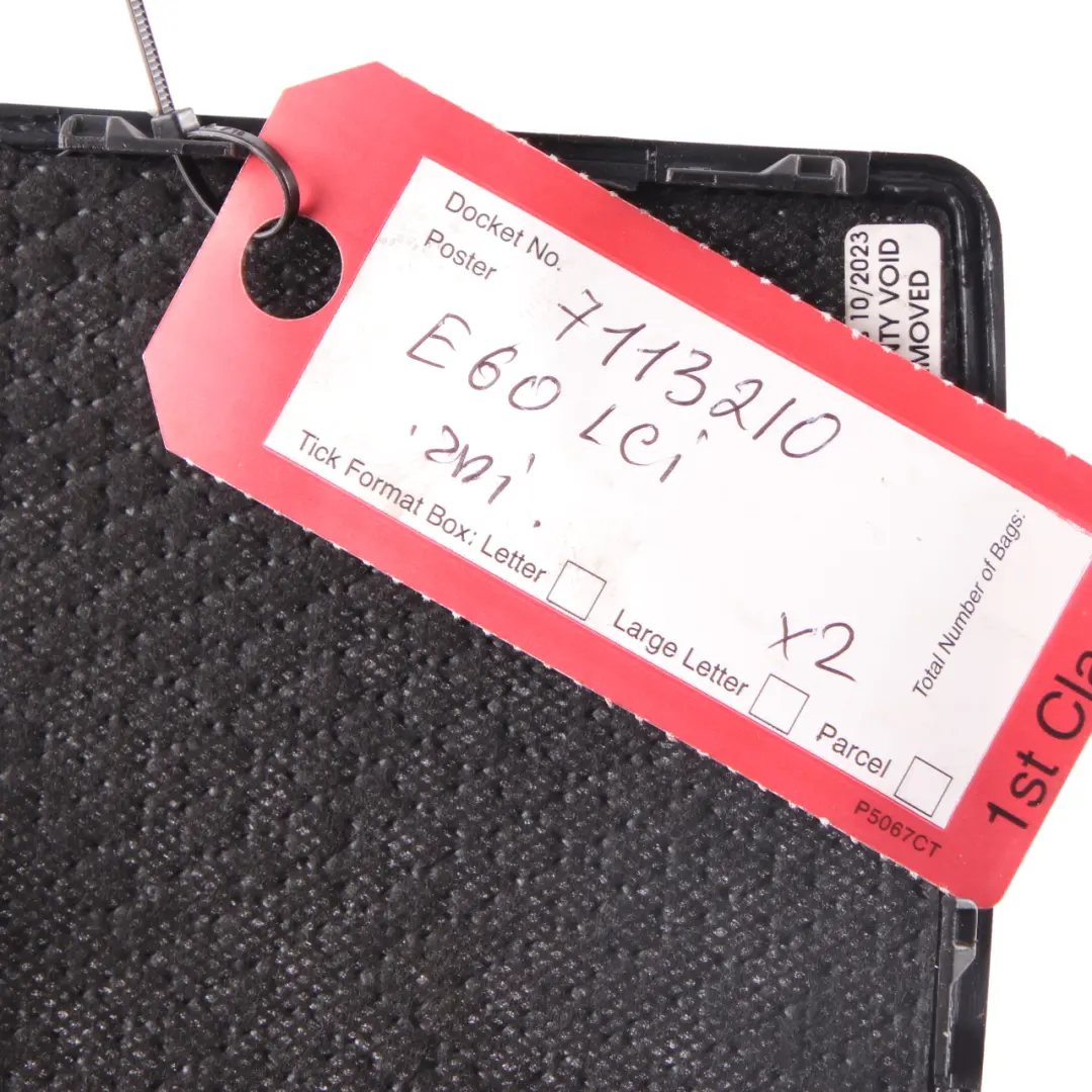 Loudspeaker Cover Rear Left Right N/O/S Parcel Shelf Trim Black to BMW E60 with Part number 7113210 BMW E60 Loudspeaker Cover Rear Left Right N/O/S Parcel Shelf Trim Black - SKU 7113210 - Part number 7113210