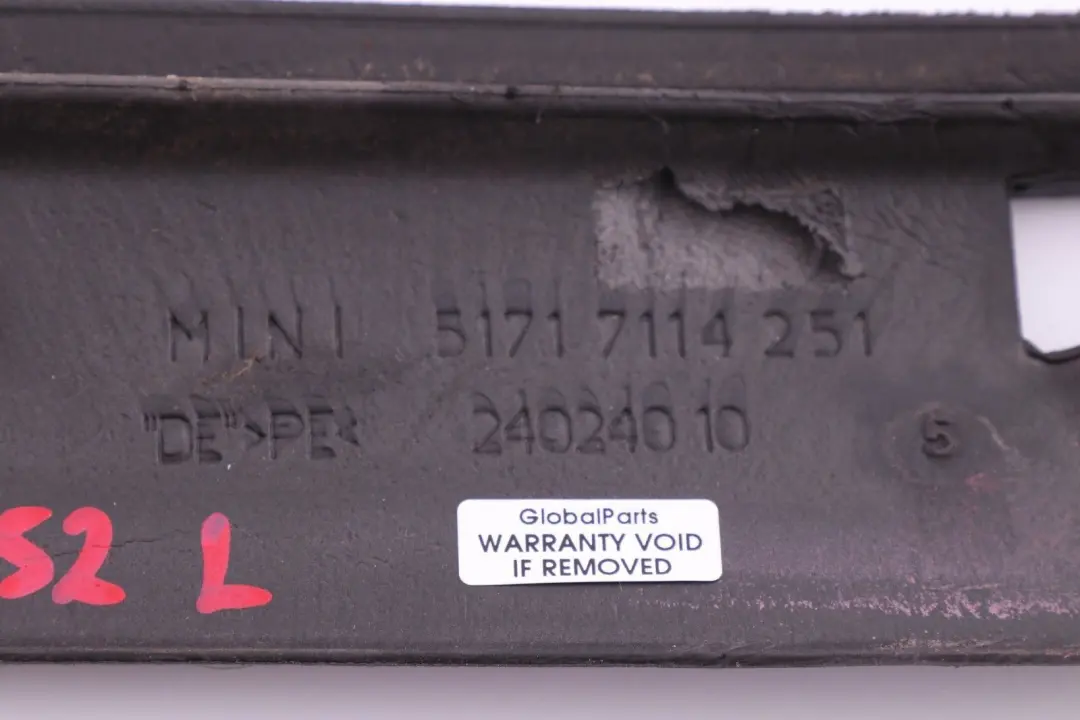 A-pillar Moulded Foam Insulation Left N/S to Mini Cooper R52 Cabrio with Part number 7114251 Mini Cooper R52 Cabrio A-pillar Moulded Foam Insulation Left N/S - SKU 7114251 - Part number 7114251