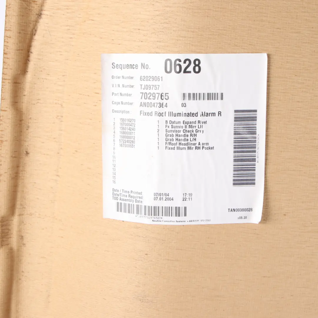 Headlining Moulded Roof Lining Horizon Grey to Mini Cooper One R50 R53 with Part number 7114578 Mini Cooper One R50 R53 Headlining Moulded Roof Lining Horizon Grey - SKU 7114578 - Part number 7114578