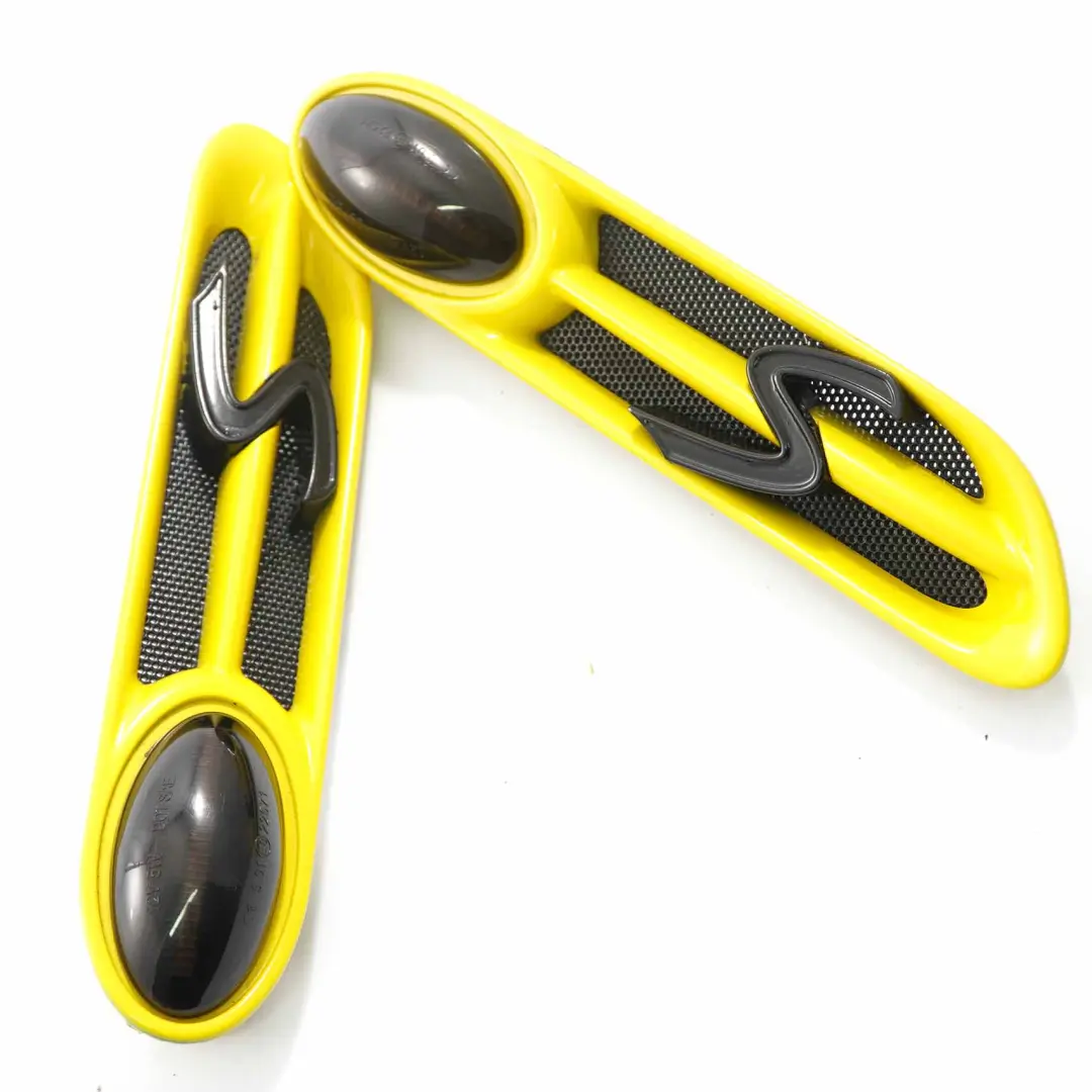 Mini R52 R53 Finisher Indicator Panel Trim Anteriore Sinistro Destro Giallo Set - SKU 7114733 / 7114734-2 - Numero di parte 7114733