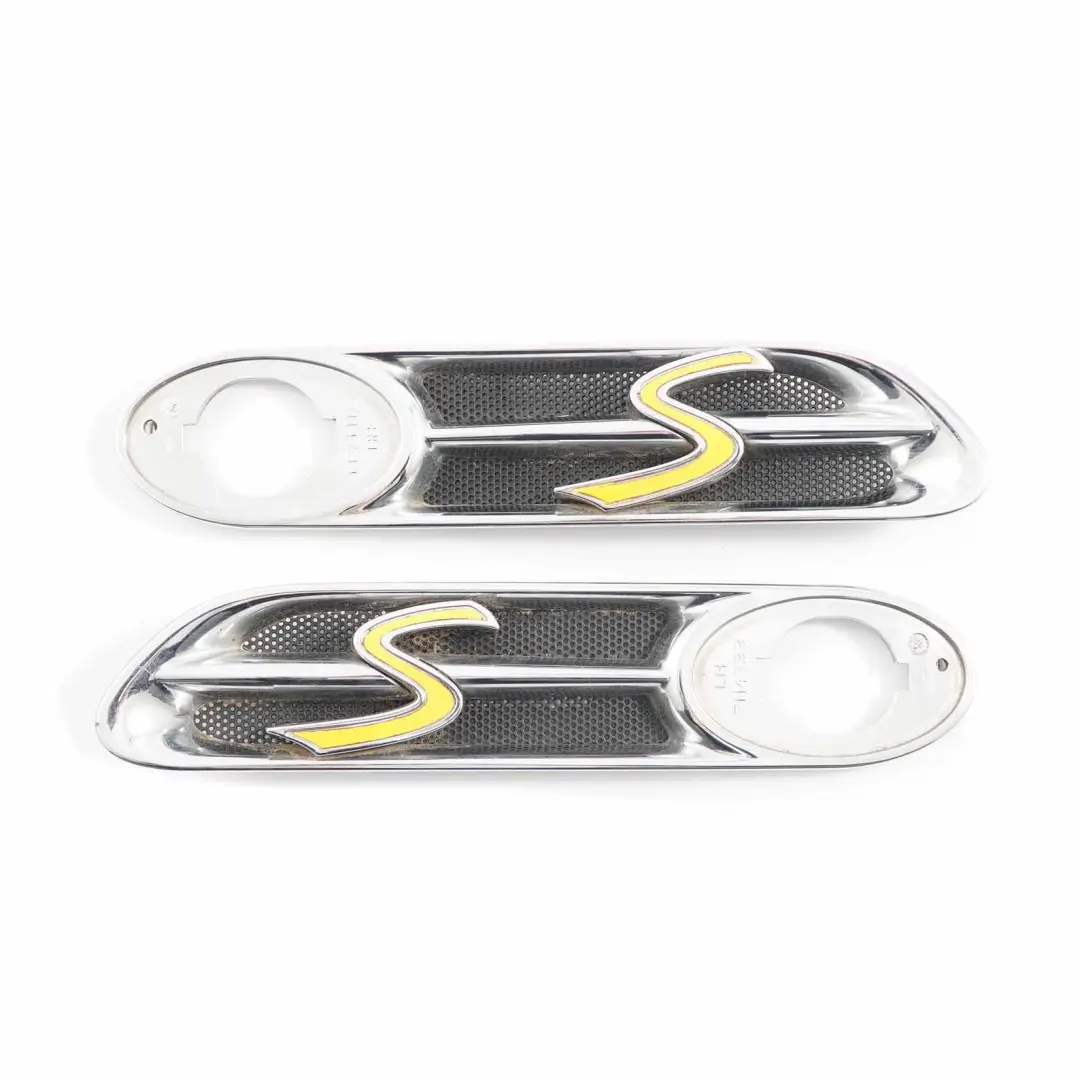 Mini R52 R53 LED Finisher Blinkerleiste Front Links Rechts Chrom Set - SKU 7114733 / 7114734-3 - Teilenummer 7114733