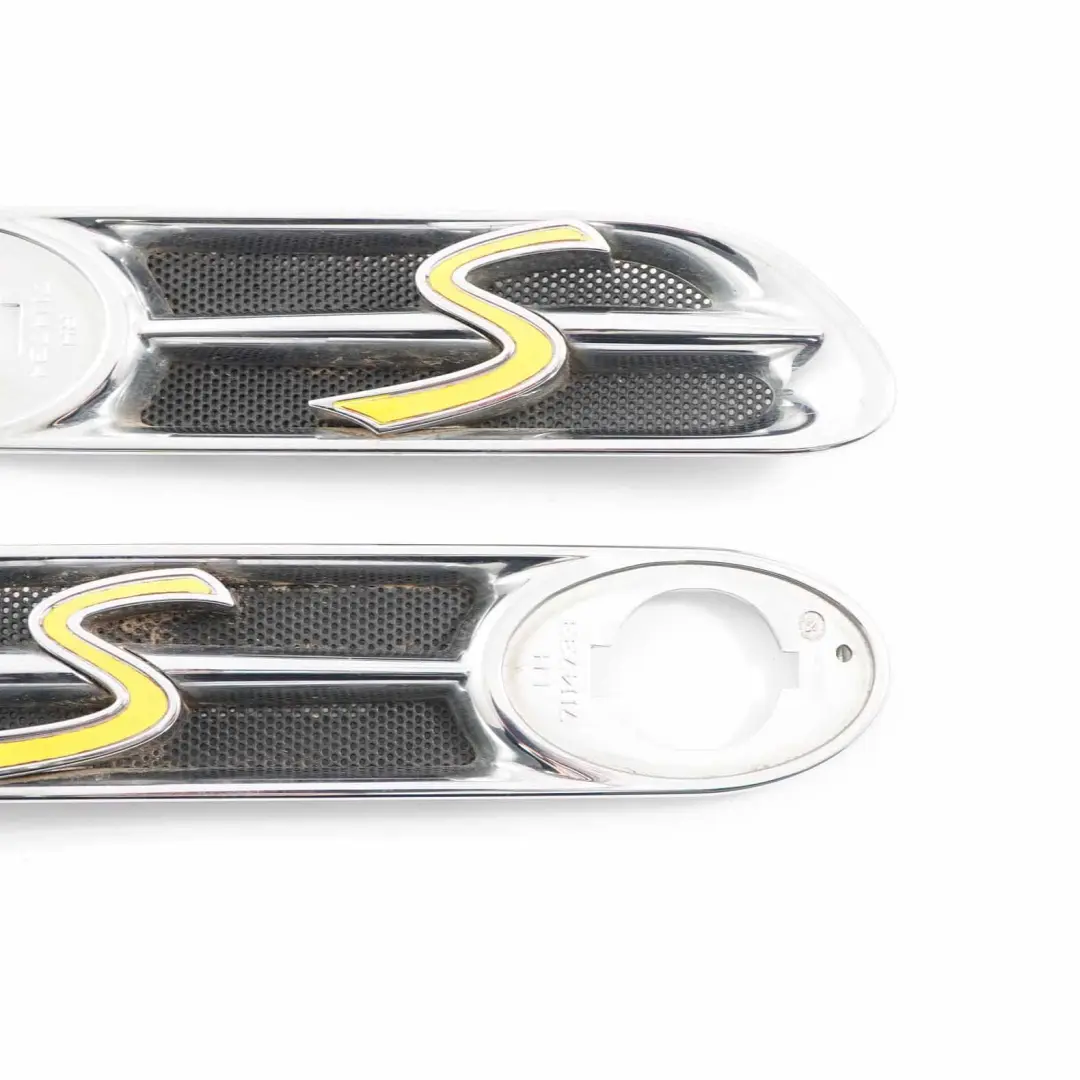 Mini R52 R53 LED Finisher Blinkerleiste Front Links Rechts Chrom Set - SKU 7114733 / 7114734-3 - Teilenummer 7114733