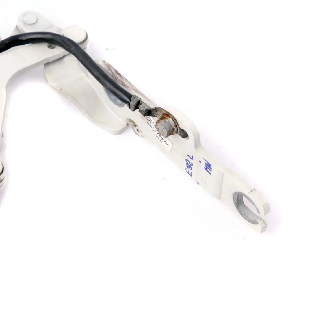BMW 3 E90 E92 E93 Front Left Engine Bonnet Hinge N/S Mineralweiss White A96 - SKU 7115263-MW - Part number 7115263