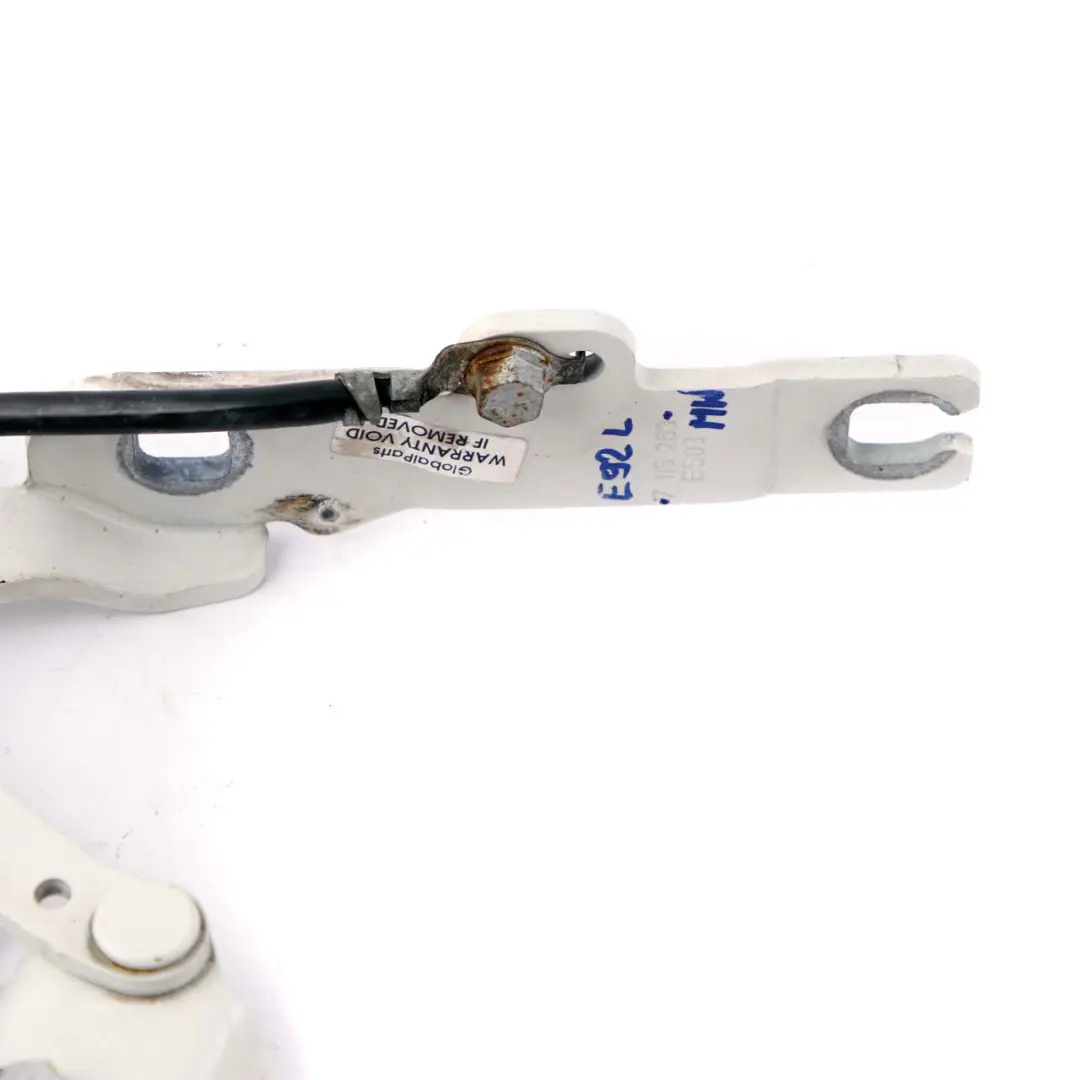 BMW 3 E90 E92 E93 Front Left Engine Bonnet Hinge N/S Mineralweiss White A96 - SKU 7115263-MW - Part number 7115263