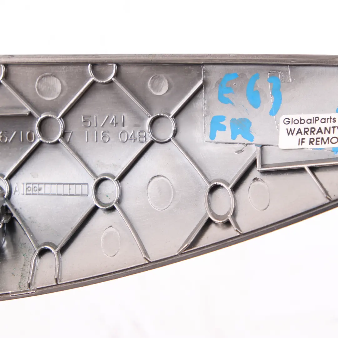 BMW E63 E64 Bande Décorative Porte Avant Droite Ruthenium Gris 7116048 - SKU 7116050 - Numéro de pièce 7116050