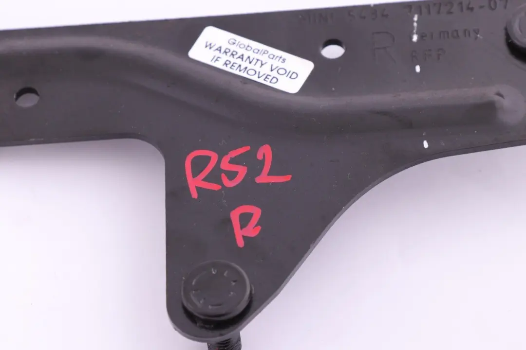 Mini R52 Cabrio Soft Top Rollover Proteccion Placa De montaje derecho O / S - SKU 7117214 - Número de pieza 7117214