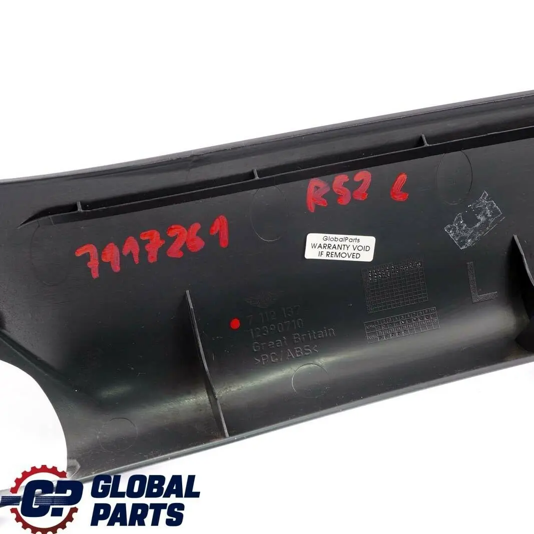 Mini Cooper R52 Cabrio Apertura Pilastro SX Panther Black 7112137 - SKU 7117261 - Numero di parte 7117261