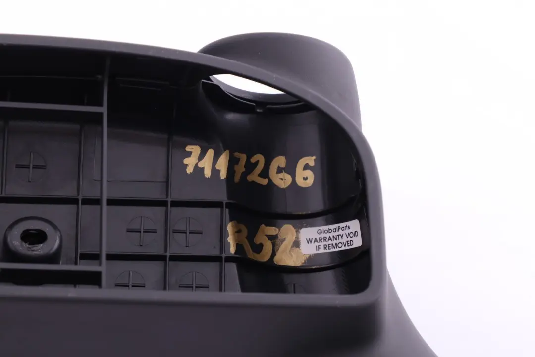 Copertura Trim Cintura Uscita Roofliner Nero Roll Bar Destra O/S per Mini Cabrio R52 con numero di parte 7117266 Mini Cabrio R52 Copertura Trim Cintura Uscita Roofliner Nero Roll Bar Destra O/S - SKU 7117266 - Numero di parte 7117266