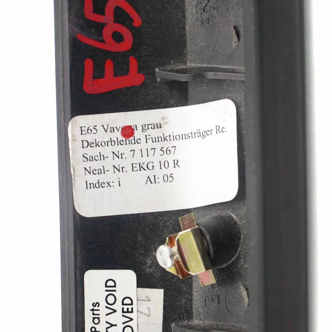 BMW E65 Holzverkleidung Modul Träger Trim Rechts Vavona Grau - SKU 7117567 - Teilenummer 7117567