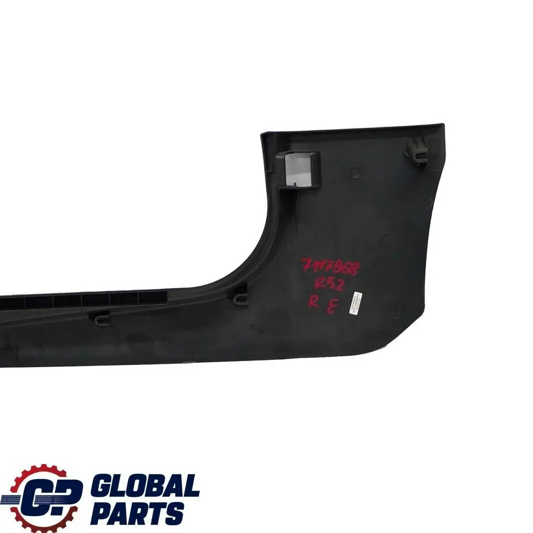 Abdeckung Seitliche Verkleidung Unten Vorne Rechts für Mini R52 Cabrio mit Teilenummer 7117968 Mini R52 Cabrio Abdeckung Seitliche Verkleidung Unten Vorne Rechts - SKU 7117968 - Teilenummer 7117968