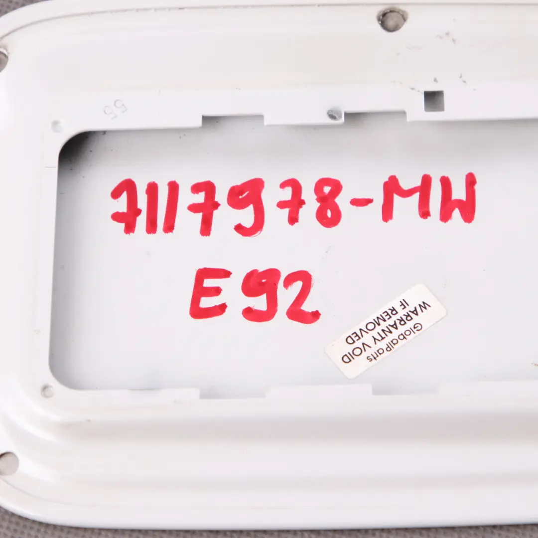 Filler Fill In Flap Cover Mineralweiss Mineral White A96 to BMW 3 E92 LCI Fuel with Part number 7117978 BMW 3 E92 LCI Fuel Filler Fill In Flap Cover Mineralweiss Mineral White A96 - SKU 7117978-MW - Part number 7117978