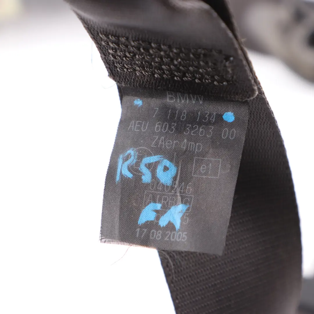 Belt Mini R50 R53 Upper Belt Front Right O/S Safety Belt Black to Seat with Part number 7118134 Seat Belt Mini R50 R53 Upper Belt Front Right O/S Safety Belt Black - SKU 7118134 - Part number 7118134
