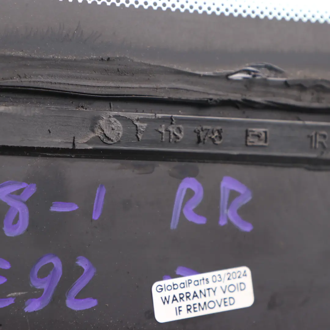 BMW E92 LCI Vitrage Vitre Latérale Arrière Droite Vert AS2 - SKU 7119178-1 - Numéro de pièce 7119178