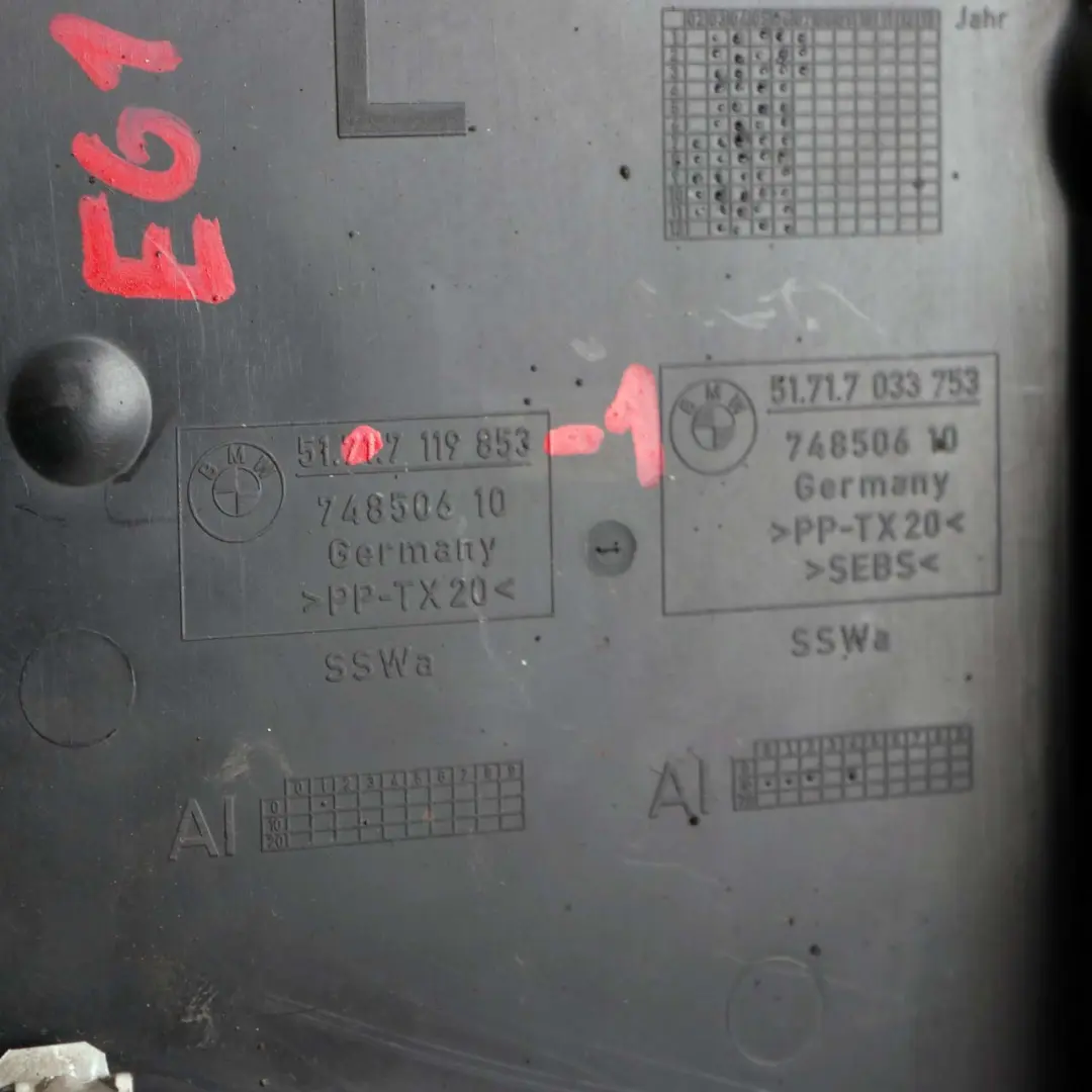 Osłona Płyta Nadkola Lewa do BMW E60 E61 o numerze 7119853 BMW E60 E61 Osłona Płyta Nadkola Lewa - SKU 7119853-1 - Numer Części 7119853