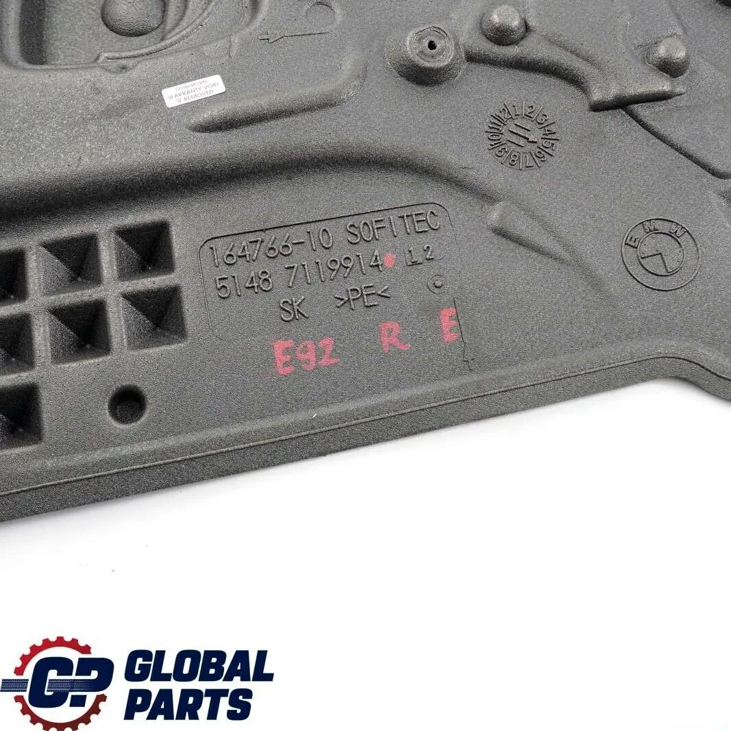 BMW E92 E93 Aislamiento Acustico Puerta Delantera Derecha - SKU 7119914 - Número de pieza 7119914
