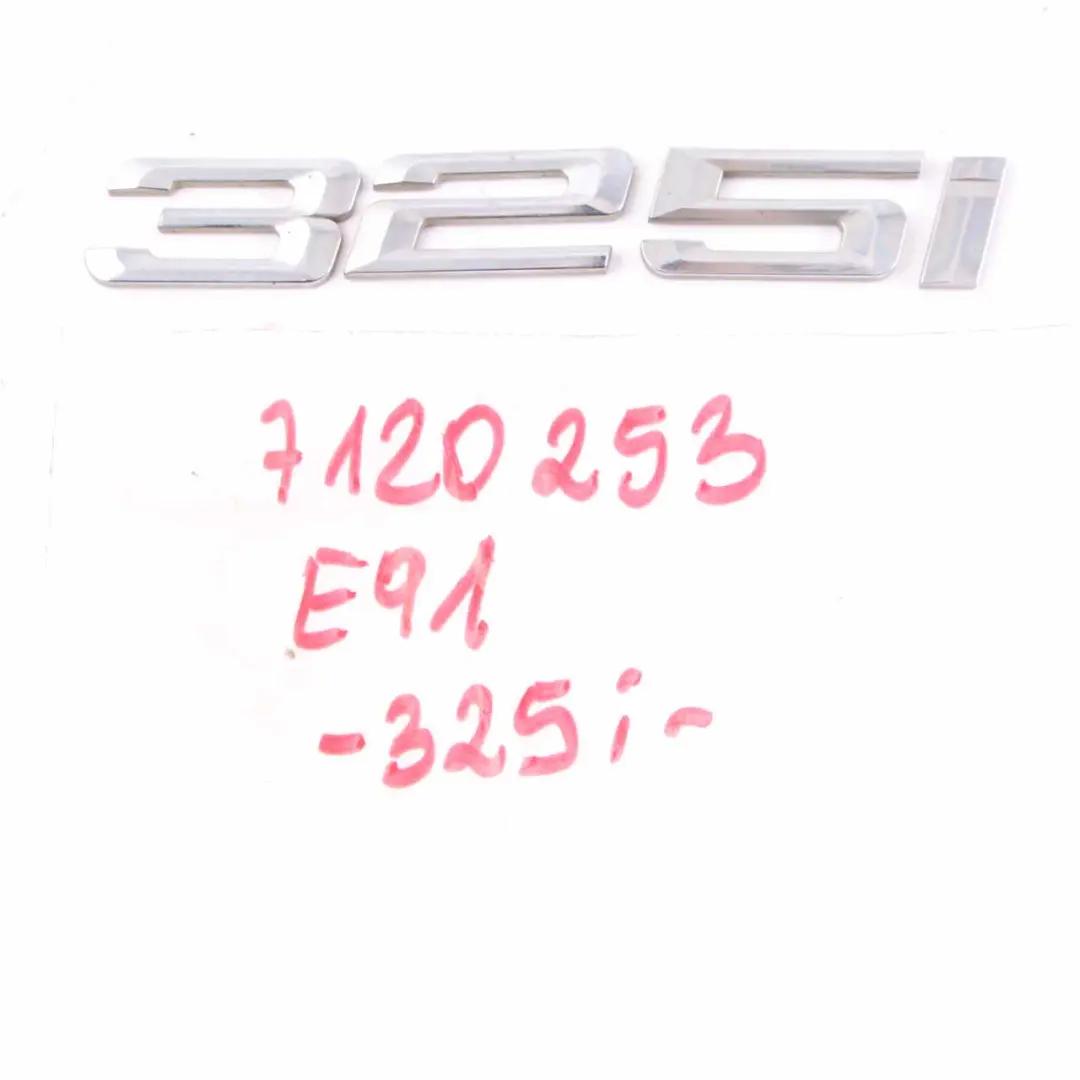 Trunk Lid Adhered BMW E91 325i Rear Boot Lettering Emblem Logo Chrome to with Part number 7120253 Trunk Lid Adhered BMW E91 325i Rear Boot Lettering Emblem Logo Chrome - SKU 7120253 - Part number 7120253
