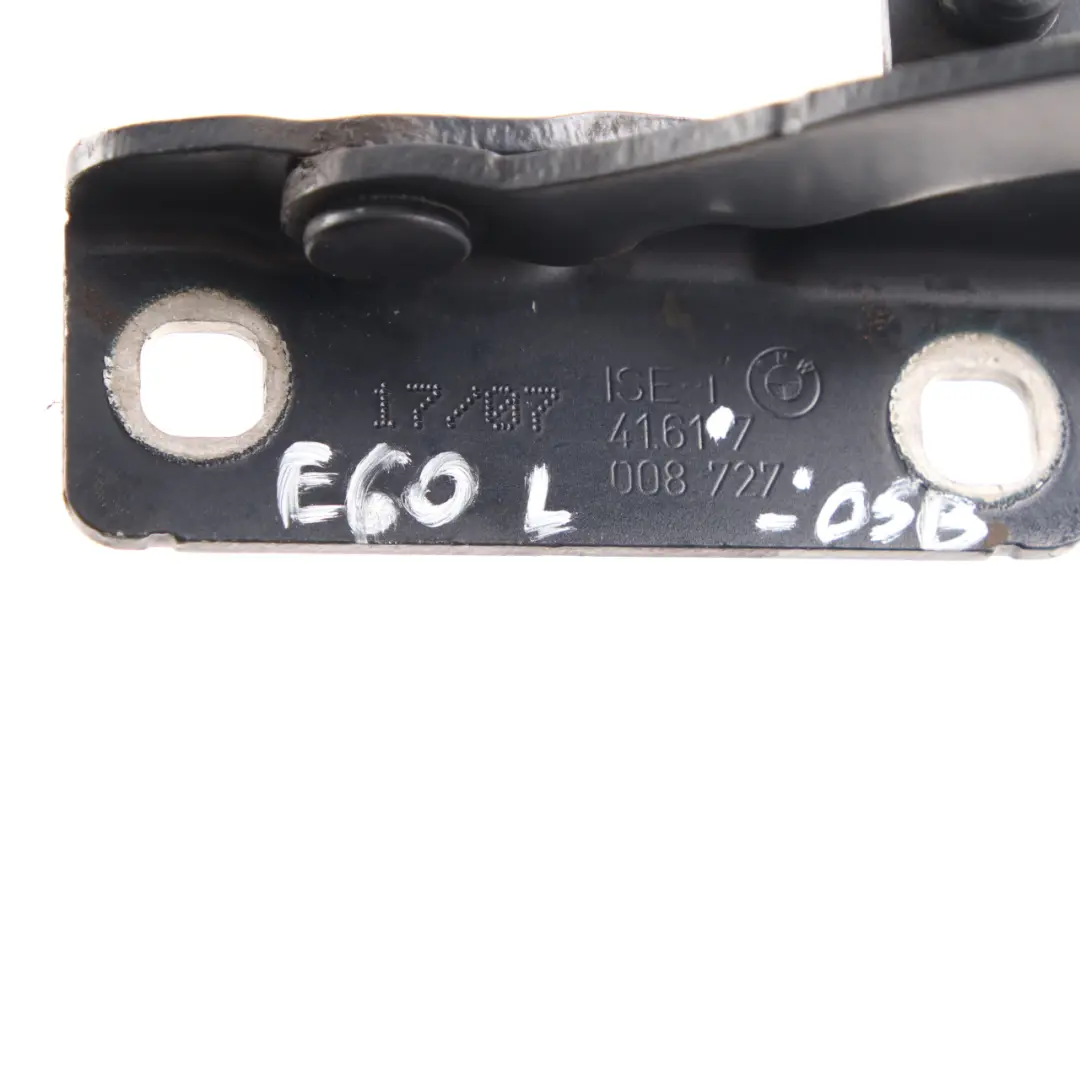 Bonnet Hinge BMW E60 E61 Hood Left N/S Tiefseeblau Deep Sea Blue A76 7008727 to with Part number 7120275 Bonnet Hinge BMW E60 E61 Hood Left N/S Tiefseeblau Deep Sea Blue A76 7008727 - SKU 7120275-DSB - Part number 7120275