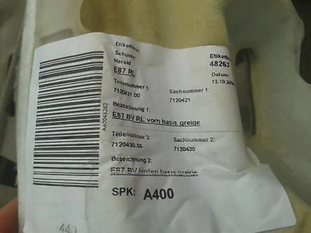 BMW 1 Series E87 E87N LCI Floor covering front rear set complete carpet BEIGE - SKU 7120427 - Part number 51477120427