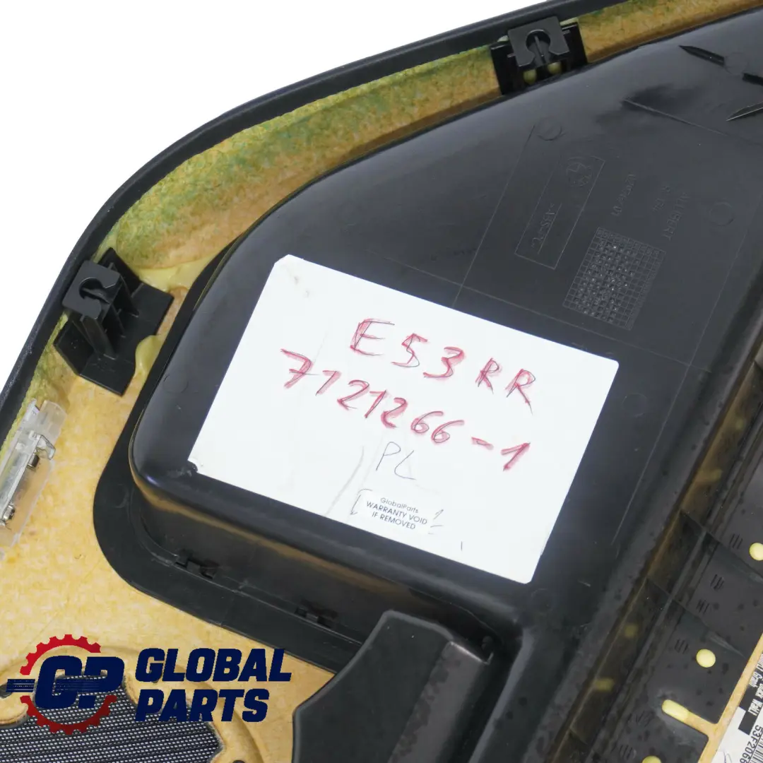 BMW X5 Series E53 Black Leather Walknappa Rear Right O/S Door Card Trim Panel - SKU 7121266-1 - Part number 7121266