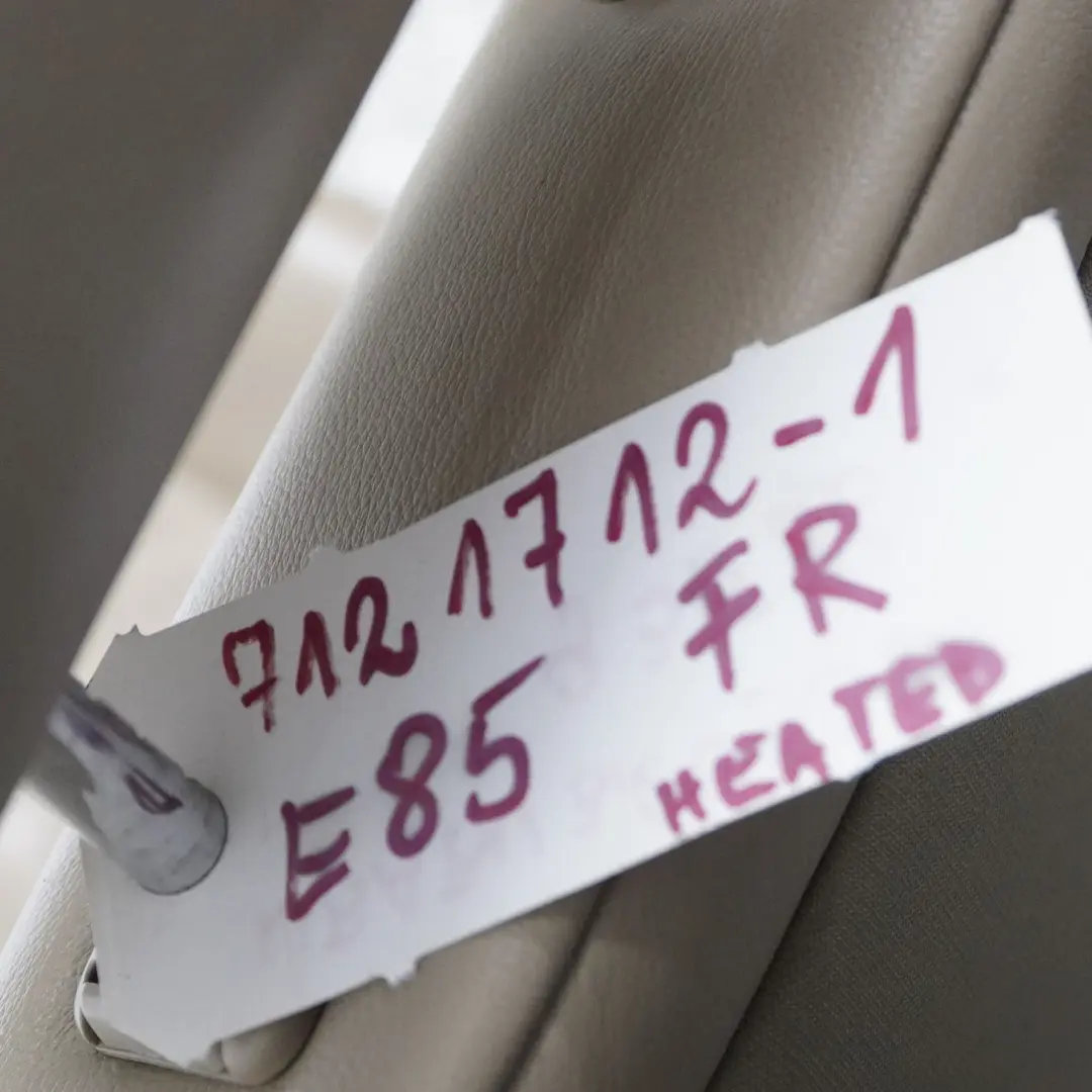 Fotel Prawy Przód Skóra Beż Podgrzewany do BMW Z4 E85 o numerze 7121712 BMW Z4 E85 Fotel Prawy Przód Skóra Beż Podgrzewany - SKU 7121712-1 - Numer Części 7121712