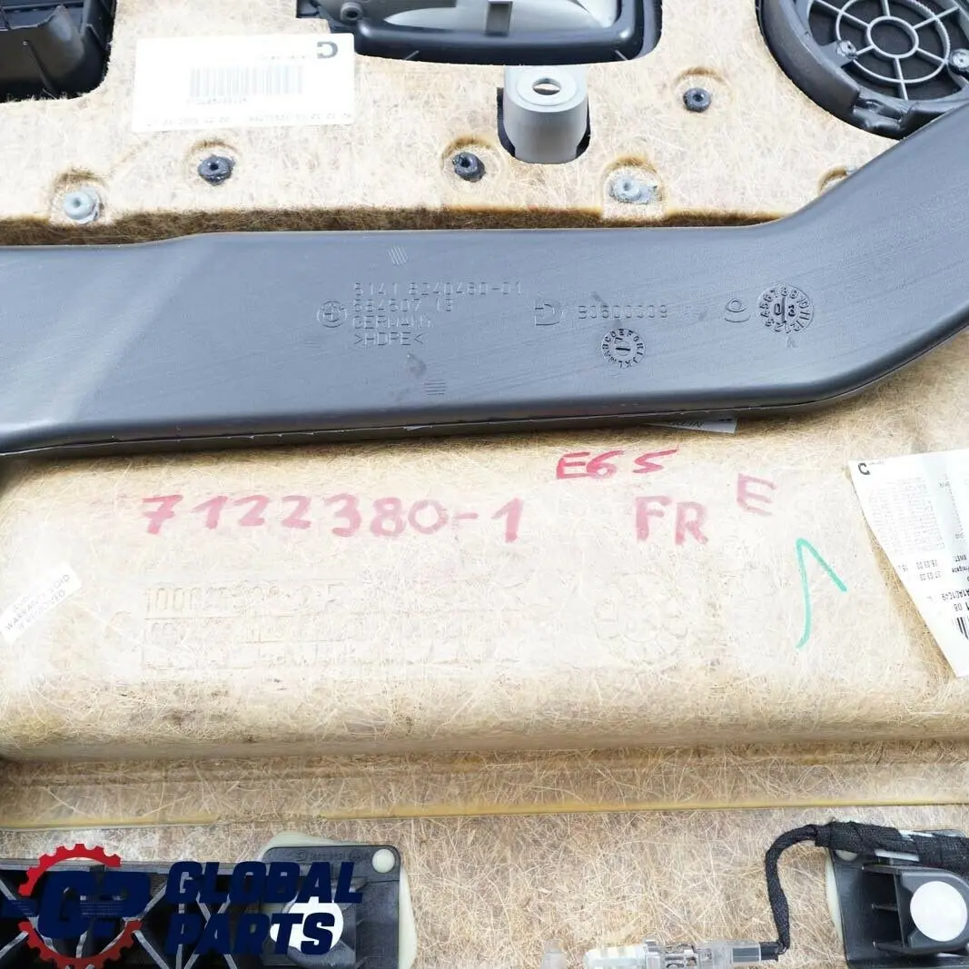 BMW 7 Series E65 E66 Front Right O/S Door Card Leather Pearl Black Lining Trim - SKU 7122380 - Part number 7122380