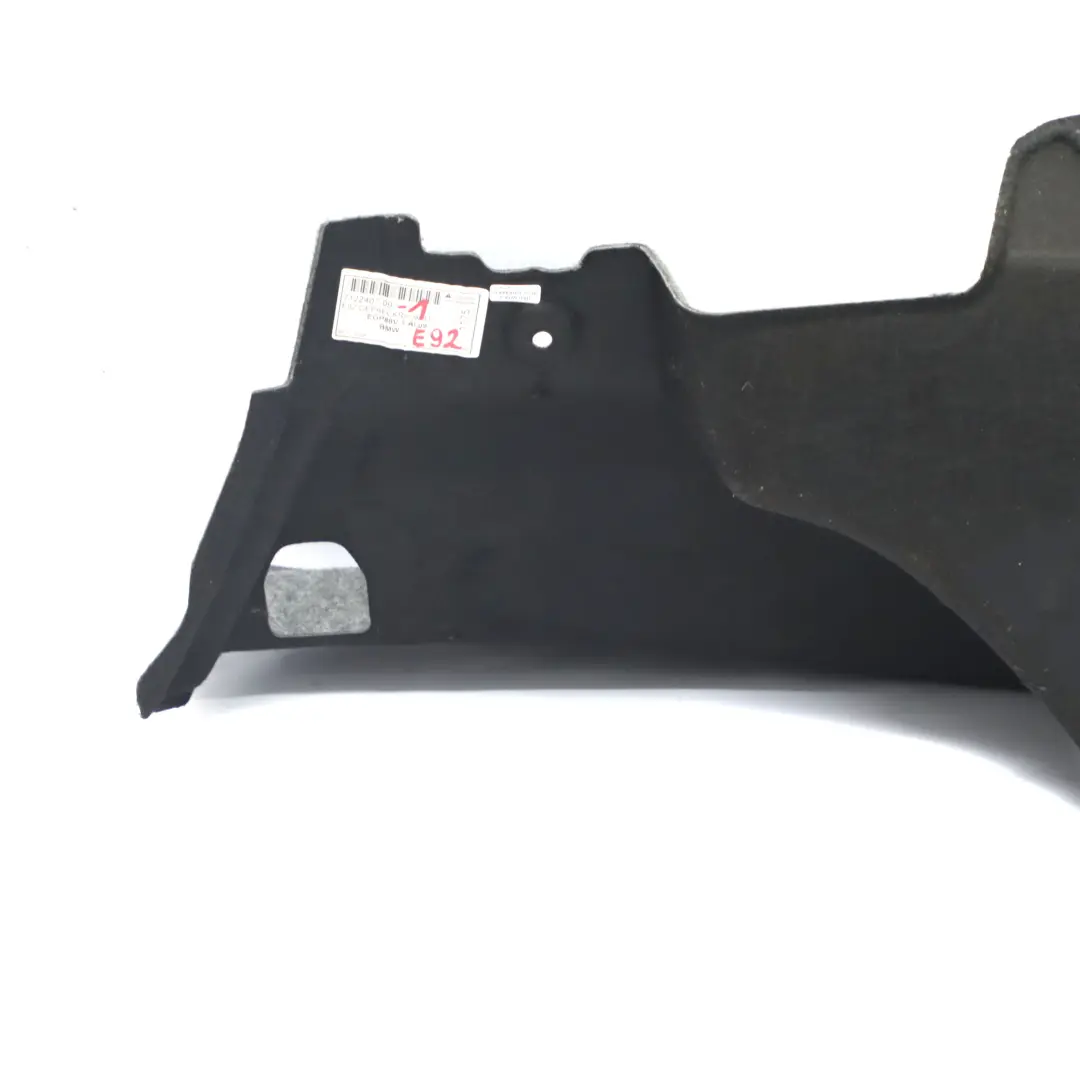 BMW E92 Lateral Panel Left N/S Trunk Boot Trim Piece Carpet Grey - SKU 7122407-1 - Part number 7122407