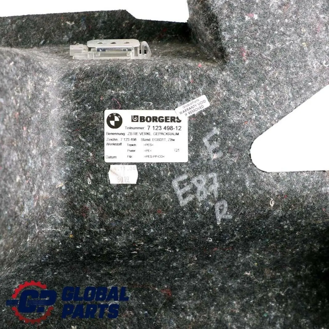 Coperchio Bagagliaio Destro Rivestimento Vano Bagagli per BMW E81 E87 con numero di parte 9203184 BMW E81 E87 Coperchio Bagagliaio Destro Rivestimento Vano Bagagli - SKU 7123498 - Numero di parte 9203184