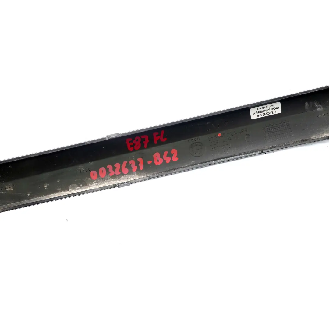 Bumper Guard Trim Strip Left N/S Black Sapphire 475 to BMW 1 Series E87 2 with Part number 7124499 BMW 1 Series E87 2 Bumper Guard Trim Strip Left N/S Black Sapphire 475 - SKU 7124499-BS2 - Part number 7124499