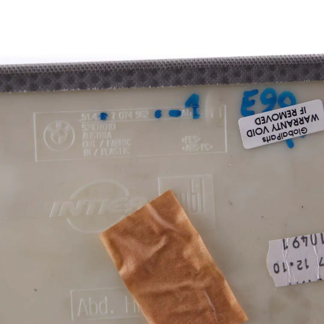 Covering Headlining Rear Grau to BMW 3 Series E90 E90N LCI with Part number 7124904 BMW 3 Series E90 E90N LCI Covering Headlining Rear Grau - SKU 7124904 - Part number 7124904