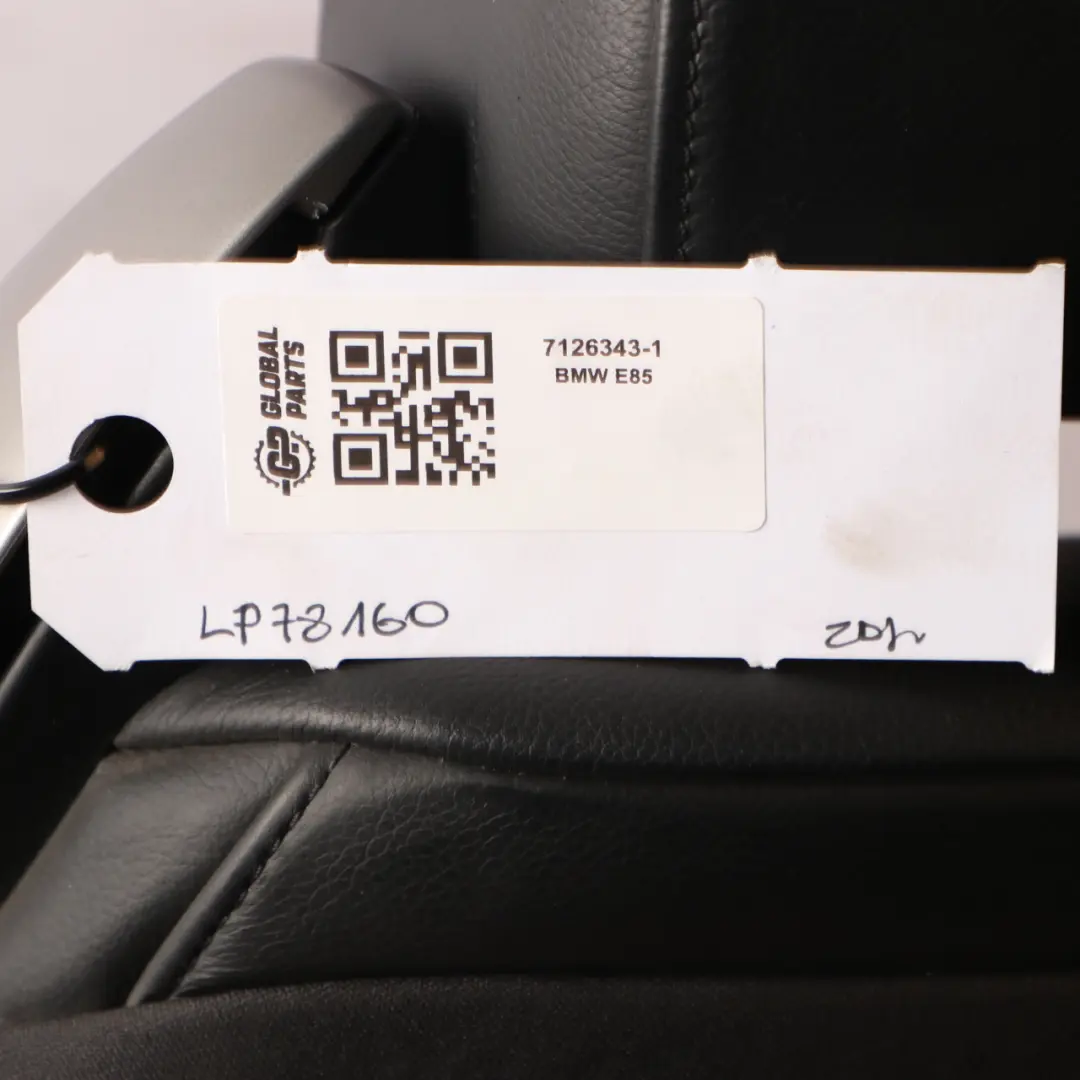BMW Z4 E85 E86 Cabrio Front Left N/S Black Leather Oregon Seat - SKU 7126343-1 - Part number 7126343