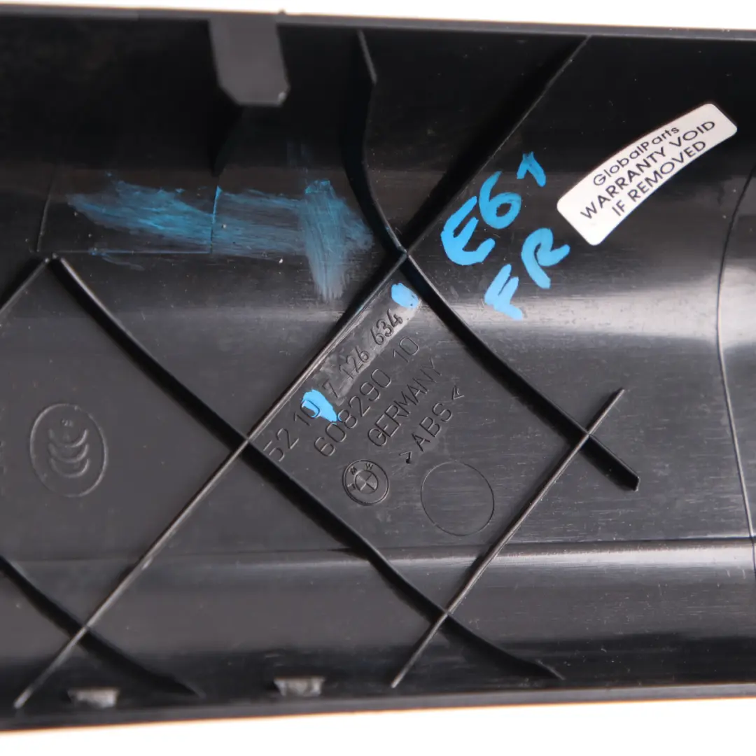 Trim Rail BMW E60 E61 E65 E66 E67 Finisher Upper Front Right O/S Black 7126634 to with Part number 7126904 Trim Rail BMW E60 E61 E65 E66 E67 Finisher Upper Front Right O/S Black 7126634 - SKU 7126904 - Part number 7126904