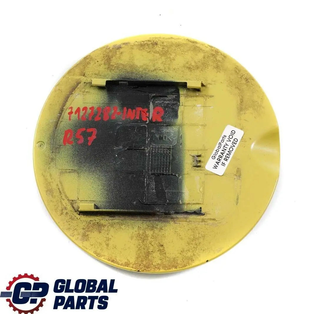 Filler In Flap Fuel Cap Cover Interchange Yellow to Mini Cooper R57 R58 R59 with Part number 2758379 Mini Cooper R57 R58 R59 Filler In Flap Fuel Cap Cover Interchange Yellow - SKU 7127282-INTER - Part number 2758379