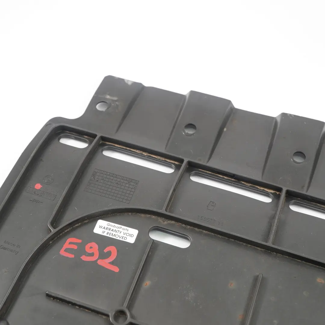 Bumper Bottom Lower Center Guide Trim Panel to BMW E92 E93 Rear with Part number 7128248 BMW E92 E93 Rear Bumper Bottom Lower Center Guide Trim Panel - SKU 7128248 - Part number 7128248