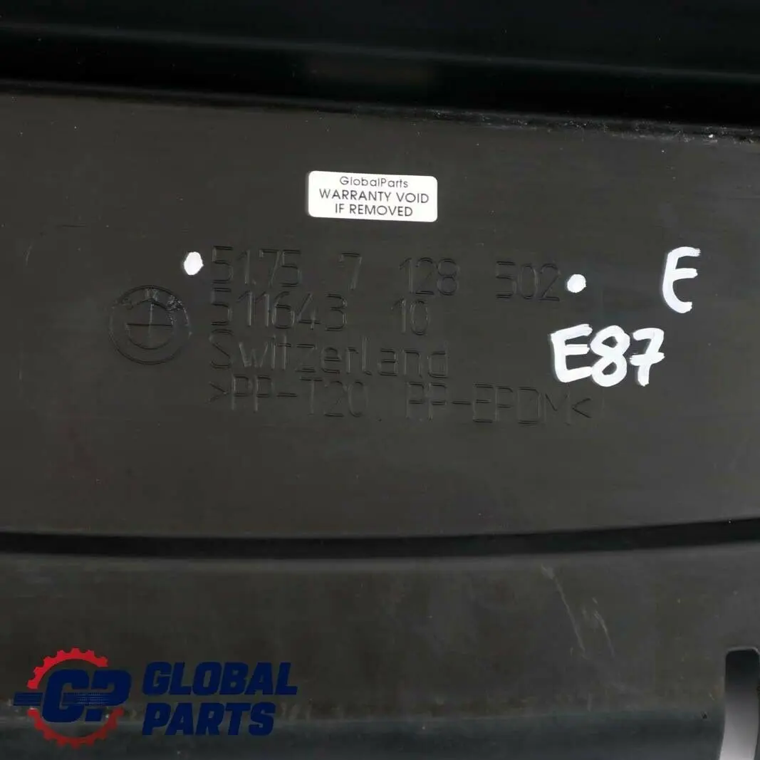BMW E81 E82 E87 E87N Radiador Tapa Embellecedor Panel Bajo Bandeja - SKU 7128502 - Número de pieza 7128502