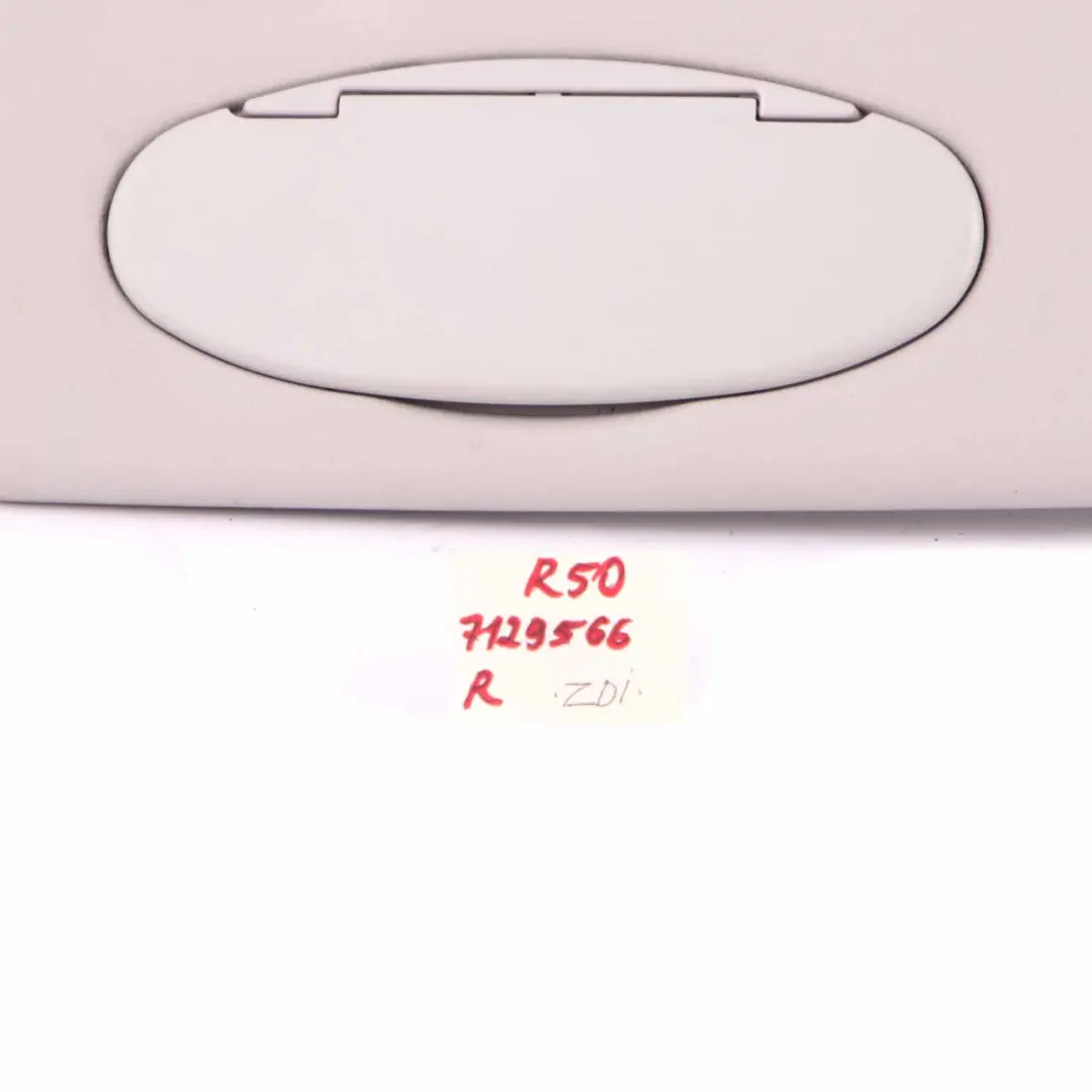 Sun Visor With Mirror Right O/S Horizon Grey 712956 to Mini Cooper One R50 R53 with Part number 7129566 Mini Cooper One R50 R53 Sun Visor With Mirror Right O/S Horizon Grey 712956 - SKU 7129566 - Part number 7129566