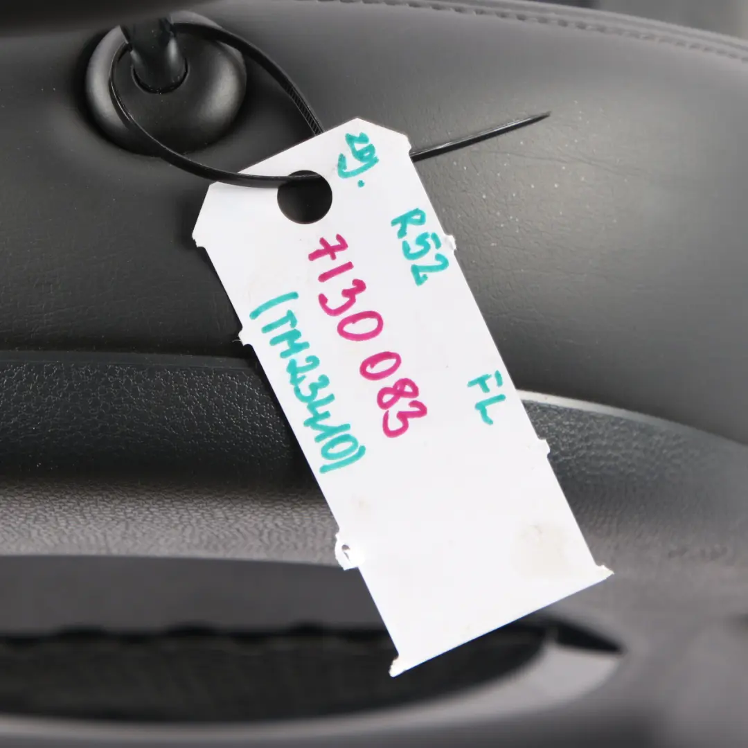 Front Left N/S Cloth / Leather Seat Panther Black to Mini Cooper One R52 Cabrio with Part number 7130083 Mini Cooper One R52 Cabrio Front Left N/S Cloth / Leather Seat Panther Black - SKU 7130083 - Part number 7130083